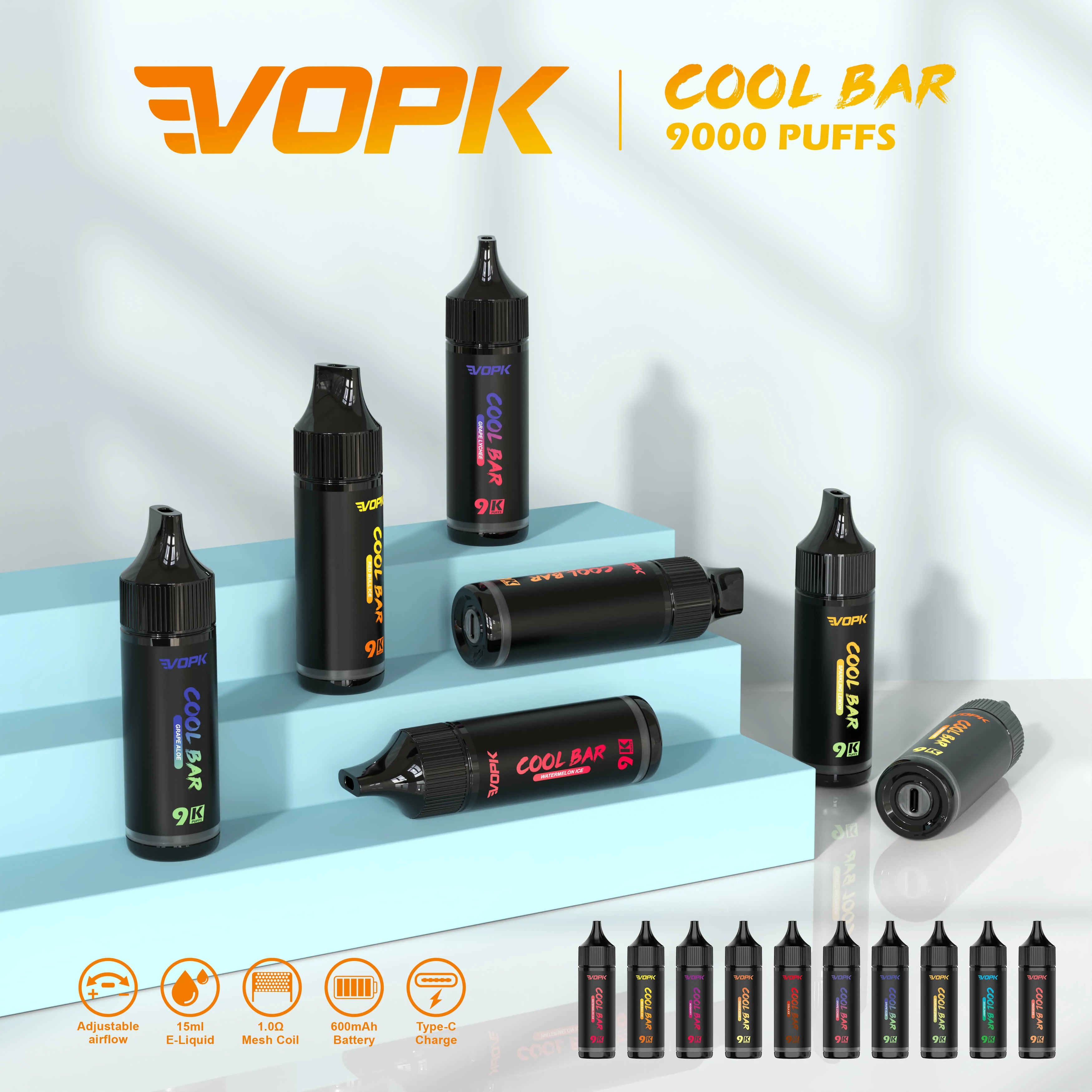 Vopk 9000 Züge COOL BAR Einweg-E-Zigarette